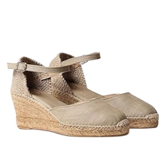 Toni Pons Natural Stone Jute Wedge Heels Size 8 8.5 US 39 EU - Picture 1 of 17